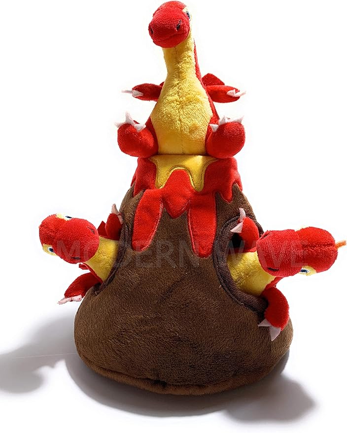MODERN WAVE - Interactive Squeaky Plush Hide and Seek Squirrel Type Puzzle Toy for Dogs, Medium Size (Volcano and Dragons)