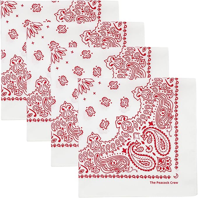 The Peacock Crew Premium Soft Cotton Bandanas Pack for Men and Women Paisley 22 x 22 inches