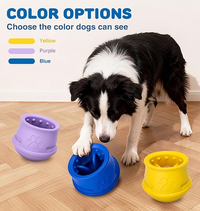 Rubber Dog Enrichment Toys, Stuffable Interactive Dog Toys to Keep Them Busy - Puzzle Slow Feeder & Anxiety Relief & Long-Lasting - Frozen Dog Licking Toy, Dishwasher Safe, Navy, M
