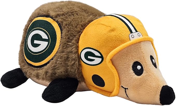 NFL Green Bay Packers Plush Hedgehog Toy for Dogs & Cats, Cool Soft Pet Toy for Fun and Interactive Play, Dog Chew Toy with Squeaker, Licensed Hot Pet Toy