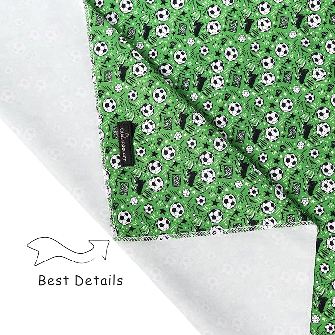 ARING PET Soccer Dog Bandanas, Cute Green Pet Bandana Scarf Triangle Bibs for Puppy Small Medium Large Boy Girl Dogs Cats-L