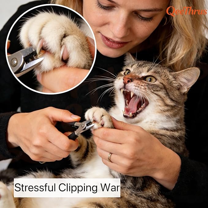 Cat Nail File Scratcher Puzzle Box, Wooden Claw Saver Maze with Built-in Sandpaper for Clipper-Free Claw Care, Treat Enrichment Toy for Indoor Cats
