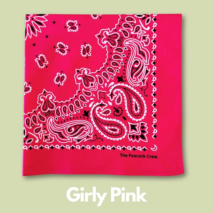 The Peacock Crew Premium Soft Cotton Bandanas Pack for Men and Women Paisley 22 x 22 inches