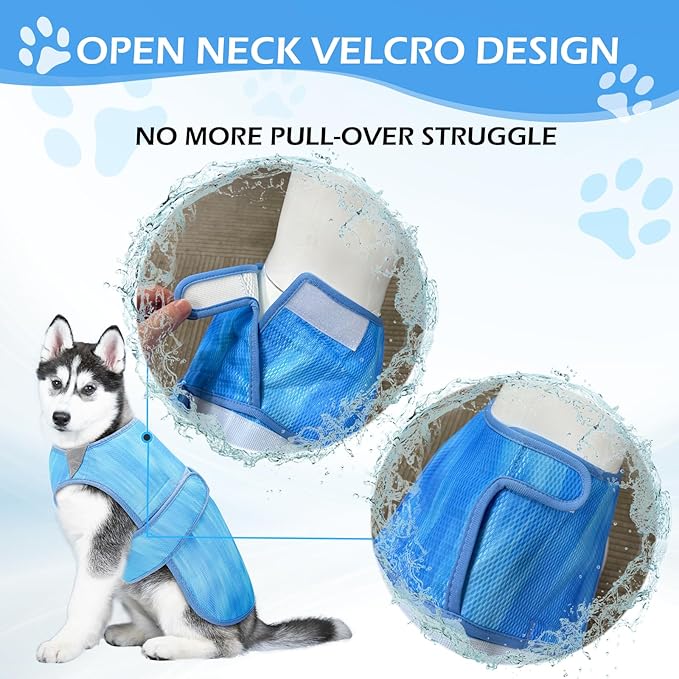 Summer Dog Cooling Vest - Lightweight Dog Cooling Jacket, Breathable Shirt for Walking, Outdoor Hunting Training and Camping (L)