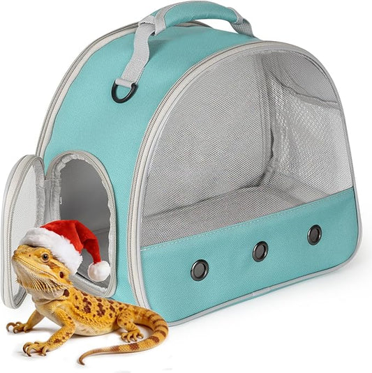 Guinea Pig Carrier,Guinea Pig Carrier for 2,Ventilation Carrier for Bearded Dragon,Reptile Travel Carrier for Lizards Sugar Glider Hedgehog Rat Parrot Birds,Airline Approved Green