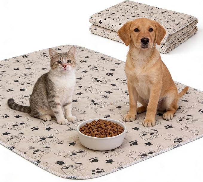 Puppy Pee Pads with Pheromones, Non-Slip Leakproof Dog Pee Mat , Washable Reusable Puppy Training Pads,Odor Resistant Absorbent Pad for Dogs and Cats (L: 31.5" × 35.4")