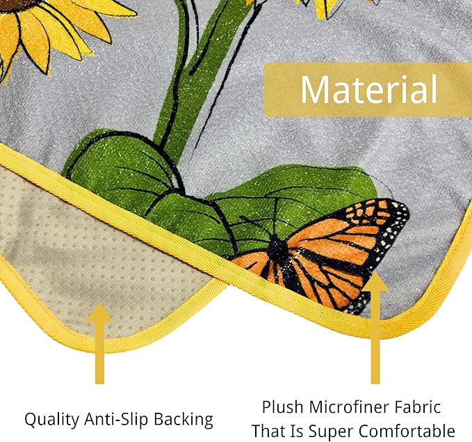 Waterproof Car Seat Cover for Front Seats, Protector for Cars SUVs Trucks, Sweat Towel Seat Covers Bucket for Gym,Workout,Beach,Hiking,Running Swimming (Sun Flower, 1PC)