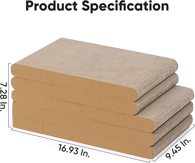 FUKUMARU 2 Packs Replacement Cat Scratcher, Reversible Replacement Refills Cat Scratch Boards for L Shaped Scratching Pad 26.8 Inch ST01