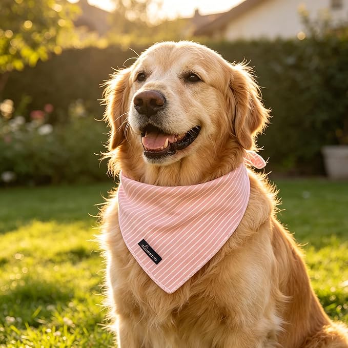 ARING PET Summer Dog Bandana-Cute Pink Dog Bandanas, Comfortable Pet Scarf Dogs Triangle Bibs for Small to Large Girl Dogs and Cats