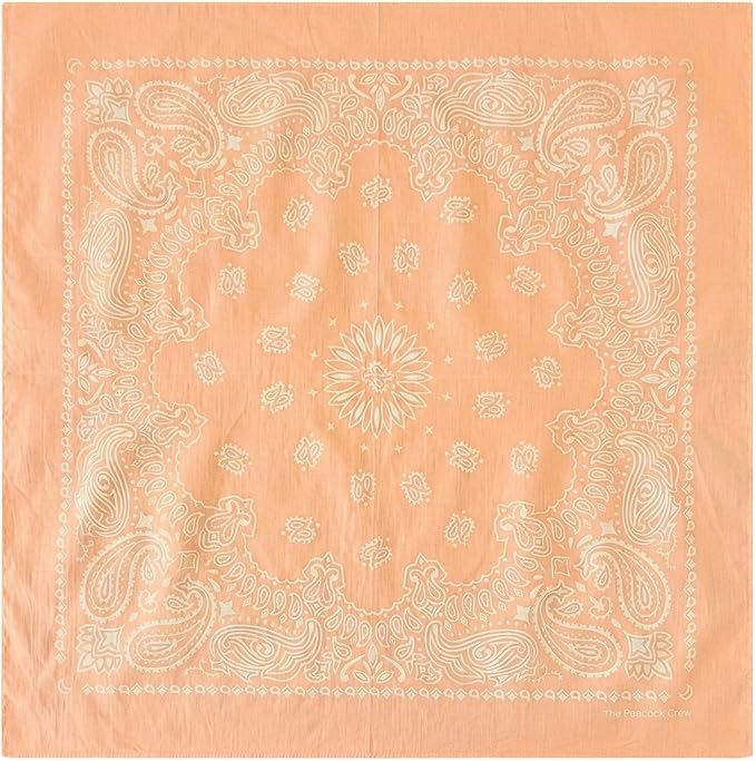 The Peacock Crew Premium Soft Cotton Bandanas Pack for Men and Women Paisley 22 x 22 inches