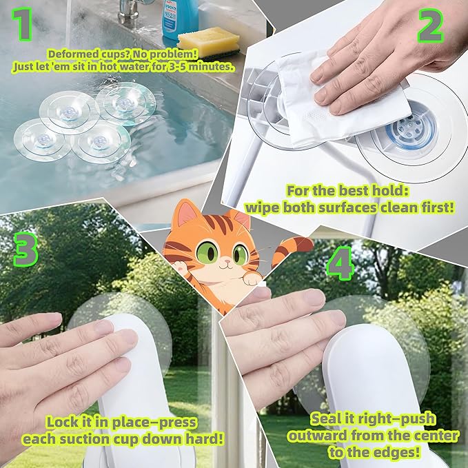 AIWIKIDE Cat Window Perch, Easy Install Bracket, Portable Wall Hammock for Indoor Cat, Light Blue