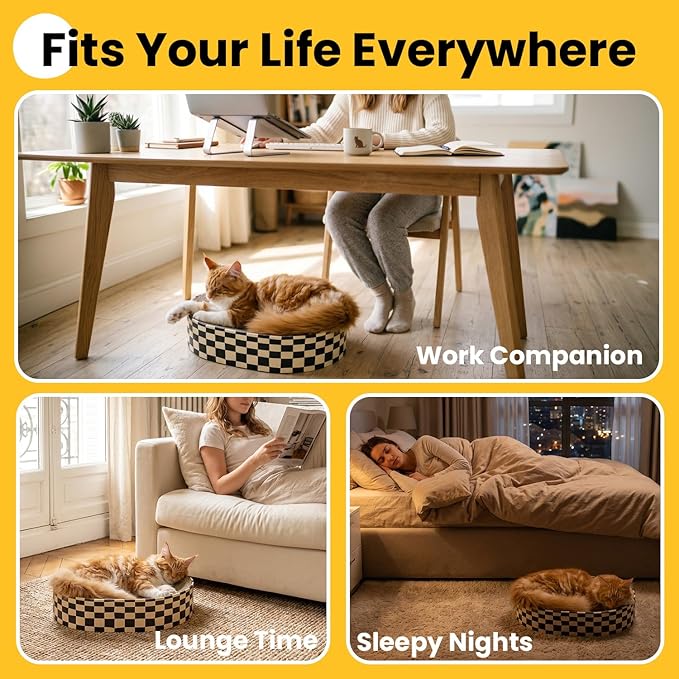 Conlun Cat Scratcher Bed,2 in 1 Oval Cat Scratching Board for Indoor,Scratch Pad Corrugated Cardboard Lounge Bowl Nest Couch Sofas for Kitty Play&Rest,Holiday Birthday Gift with Kittens Toy Fish