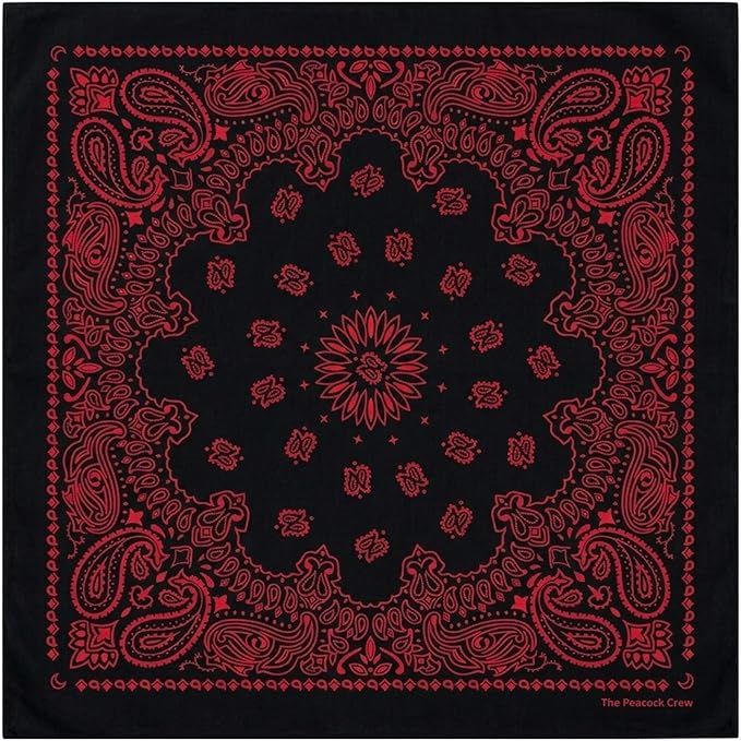 The Peacock Crew Premium Soft Cotton Bandanas Pack for Men and Women Paisley 22 x 22 inches
