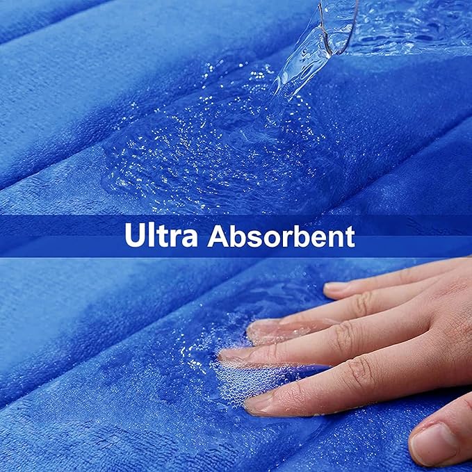 Buganda Memory Foam Bath Mat, 35.4" x 24", Ultra Soft and Non-Slip Bathroom Rugs, Water Absorbent and Machine Washable Bath Rug Runner for Bathroom, Shower, and Tub, Royal Blue