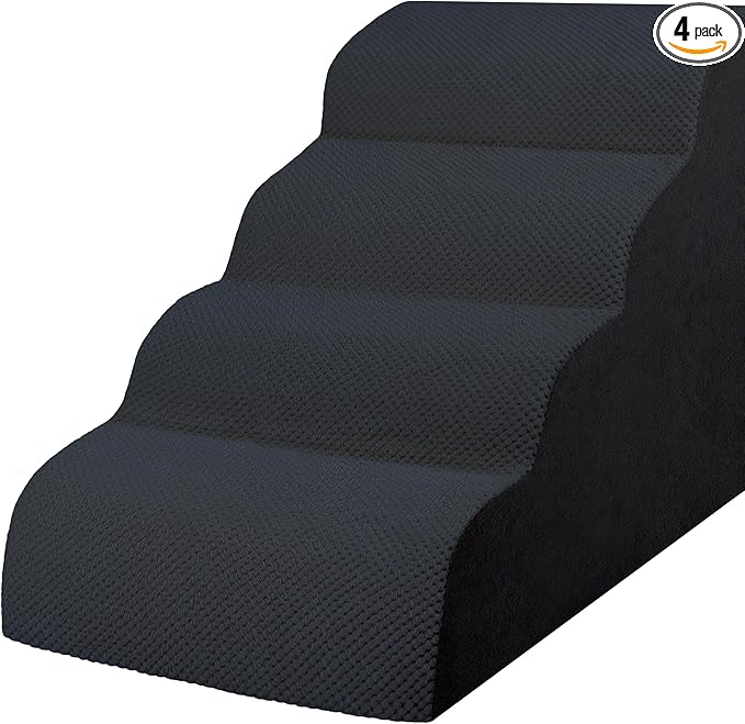 Dog Stairs for Small Dogs, High Density Foam Dog Steps, Extra Wide Non-Slip Pet Ramp for High Beds Or Couch, Soft Doggie Ladder for Dogs Injured, Older Pets, Small Cats