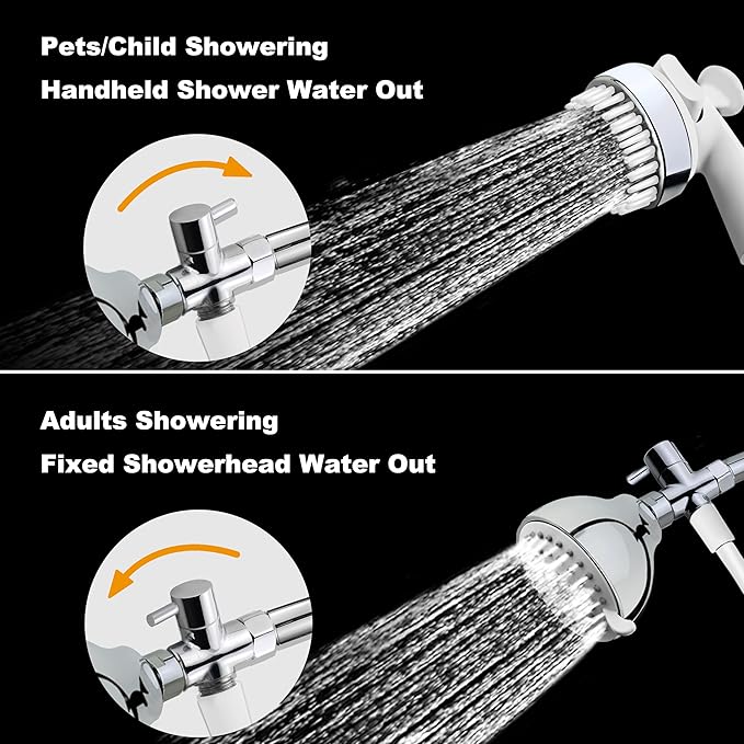 YOO.MEE Pet Shower Attachment for Bath Tub, Grooming Teeth Shower for Gog Washing and Pet Showering, Hair Rinse, Tub and floor Cleaning, W/Brass Diverter, W/ 59'' Hose