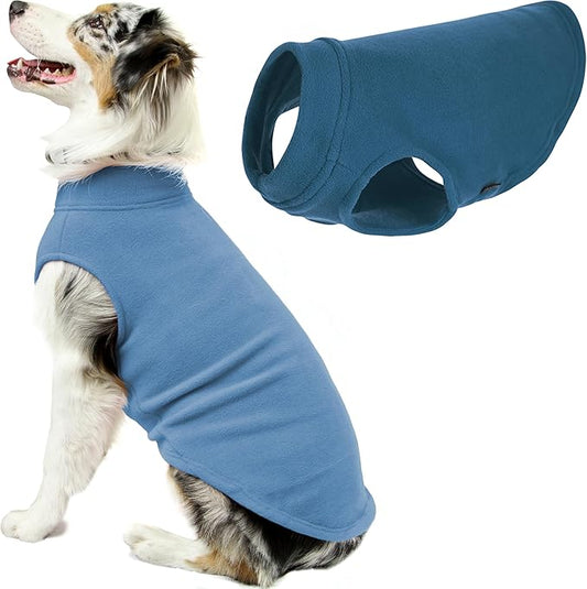 Gooby Stretch Fleece Vest Dog Sweater - Steel Blue, 6X-Large - Warm Pullover Super Stretchy Fleece Dog Jacket for Small to Large Dogs