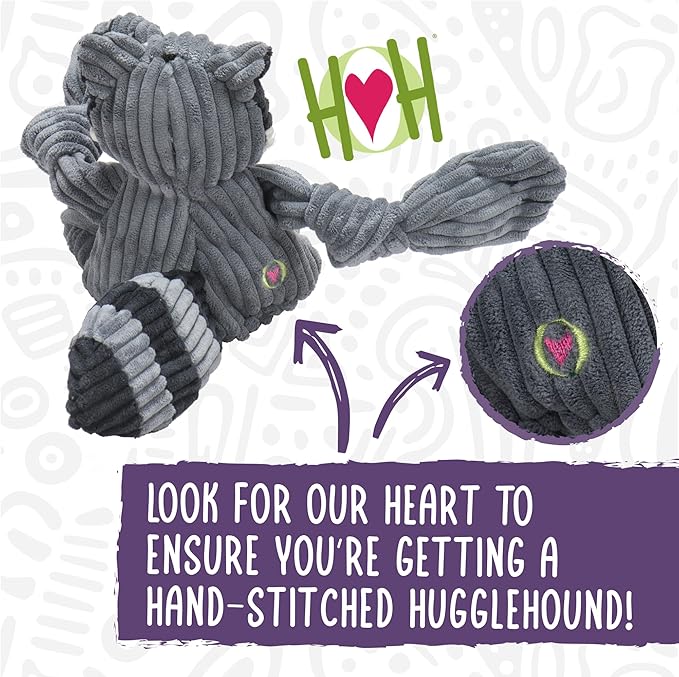 HuggleHounds Knottie Plush Dog Toy - Dog Stuffed Animal Toy, Puppy Toys, Squeaky Dog Toy for Small, Medium & Large Dogs, Durable Plush to Keep Them Busy - Sly Fox, Small
