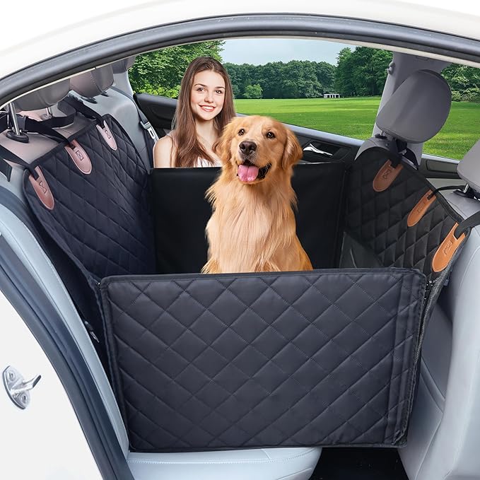 Large Dog Car Seat Cover for Back Seat Half Dog Hammock for Car for Large Dogs