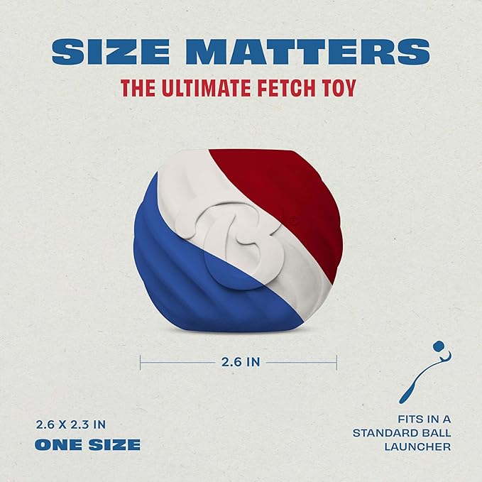 Benebone Durable Rubber Dog Toy Ball, Limited Edition America 250, One Size
