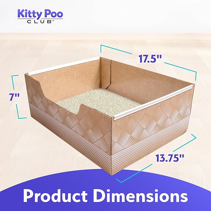 Kitty Poo Club Leak-Proof Disposable Cat Litter Box 2-Pack with 2 Bags Harvest Blend Grass Litter, Fast Clumping, Low Tracking, Soft Texture, Perfect for Travel and Multi-Cat Homes