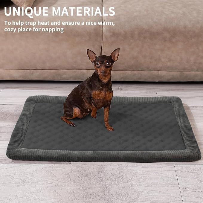 MINIDEAR Dog Crate Pad, Crate Bed Non-Skid Kennel Pad, Rubber Backing Memory Foam for Dog Bed Mat, Machine Washable Dog Bed for Crate, 23"x36"
