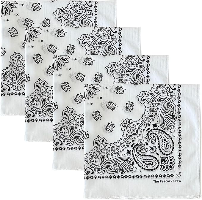 The Peacock Crew Premium Soft Cotton Bandanas Pack for Men and Women Paisley 22 x 22 inches