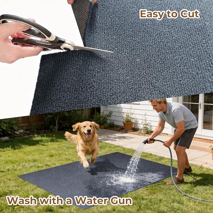 Dog Crate Mat, 46 in x60 in Dog Playpen Mat Rubber Kennel Mats Extra Large Liner for Under Crate cages, Absorbent Urine, Puppy Pee Pad Reusable Washable Floor Protector Waterproof Non-Slip Ash Gray