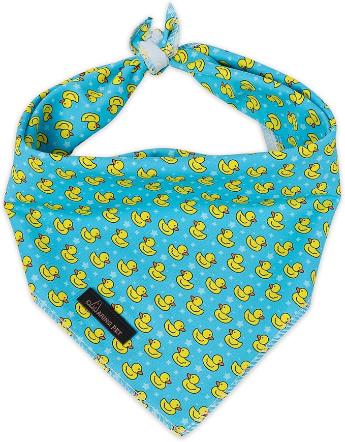 ARING PET Summer Dog Bandanas, Cute Mint Green Yellow Duck Pet Bandana Scarf Triangle Bib for Small Medium Large Boy Girl Dogs Cats, Puppy Kerchief for Daily Wear Walks Party Photos-S
