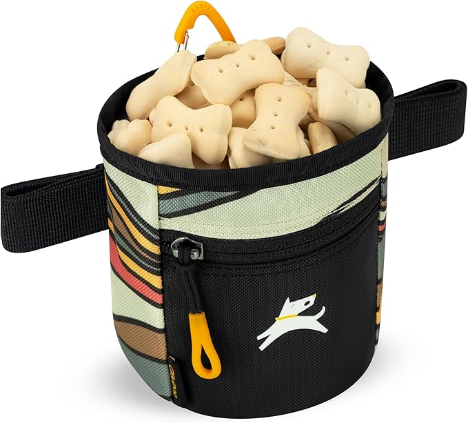 OllyDog Goodie Treat Bag, Dog Treat Pouch, Waist Belt Clip for Hands-Free Training, Magnetic Closure, Dog Training and Behavior Aids, Three Ways to Wear (Ventura '73)