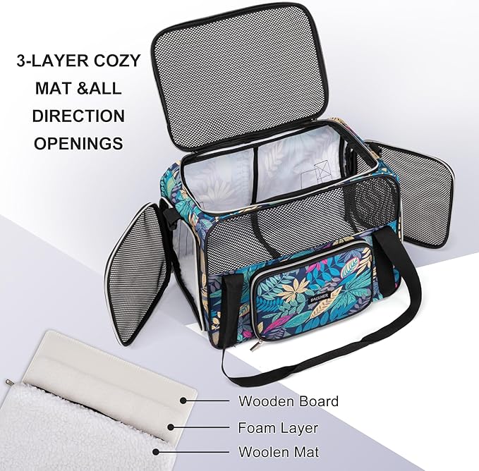 BAGLHER Pet Travel Carrier for Small Medium Cats & Dogs, Airline Approved Soft Sided