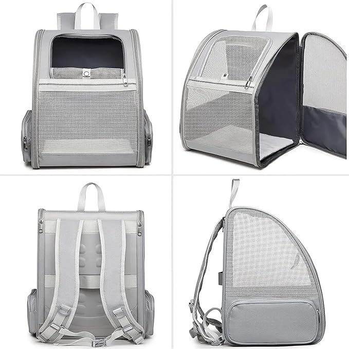 Ventilated Cats Dogs Rabbits Carrier Backpack for Small Pets and Puppies – Perfect for Outdoor Adventures and Vet Visits, Ultimate Comfort On-The-Go (Black)