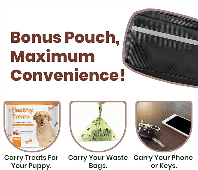 Hands-Free Dog Leash for 2 Dogs - Dual Tangle-Free Running Leash with Shock Absorbing Bungee, Padded Handles, & Waist Belt Pouch - Freedom No Pull Dog Harness Compatible