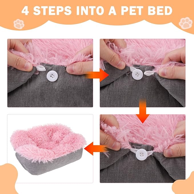 SCENEREAL Self Warming Cat Bed Self Heating Cat Dog Mat, 2 in 1 Soft Plush Washable Pet Pad for Indoor Outdoor, 28" x 24"