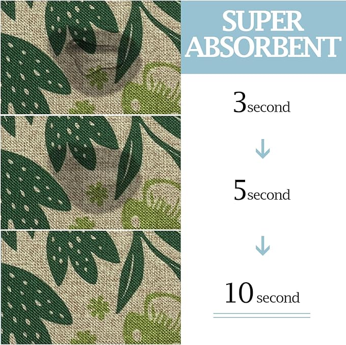 SHIYUE Dog Food Mats for Floors, Absorbent Cat Bowl for Food and Water, Non-Slip Accessories Pet Supplies(12"x20",Green Flower Bird)