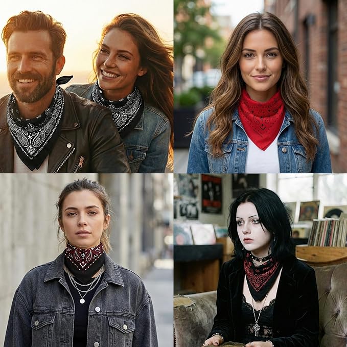 The Peacock Crew Premium Soft Cotton Bandanas Pack for Men and Women Paisley 22 x 22 inches