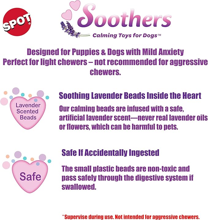 SPOT Soothers Crinkle Paper Dog Toy - 13in Stuffing-Free Calming Plush with Crinkle, Lavender Scent & Squeaker, Anxiety Relief for Dogs - 1 of 3 Animal Designs, Sent at Random