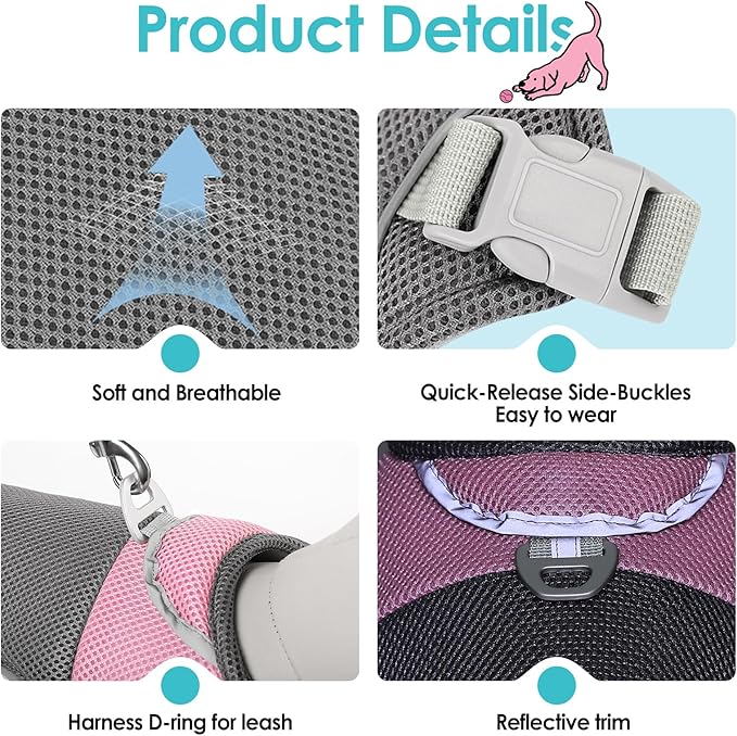 AOFITEE Dog Cooling Vest Small Dog, Lightweight Cooling Jacket for Dogs, Breathable Dogs Cooler Shirt with Harness D-Ring, Pet Sun Shirt UV Protection Ice Vest for Small Medium and Large Pet, Pink S