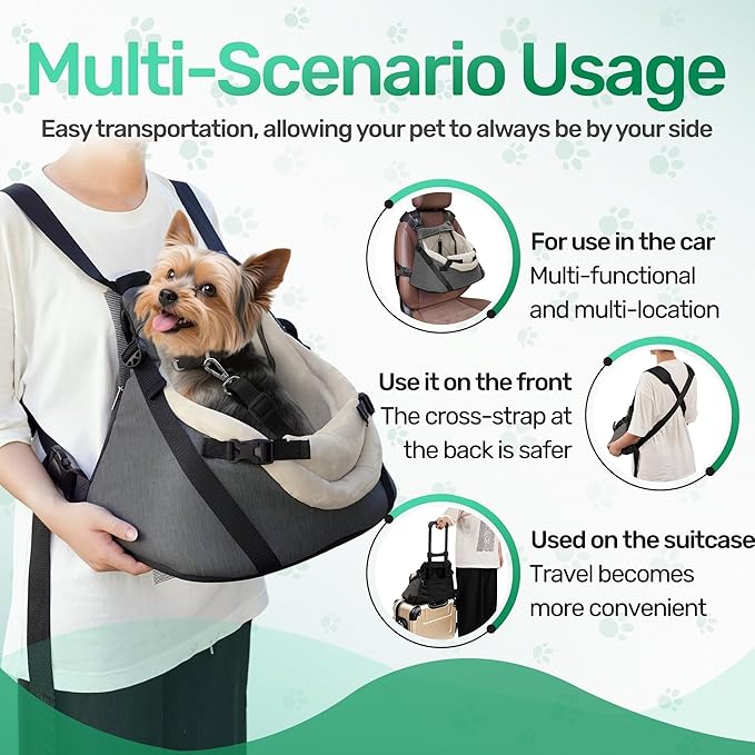 YUDODO Teacup Dog Car Seat – Designed for Tiny Dogs up to 7 lbs – Luxurious Vegan Leather Booster Seat for Chihuahua & Yorkie with Safety Belt & Soft Cushion, Gray