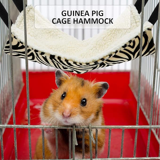 Boao 4 Pcs Guinea Pig Hammock Rat Hammock for Cage Small Animals - Chinchilla Parrot Sugar Glider Ferret (Leopard, Zebra, Black and White Dots, Camel)