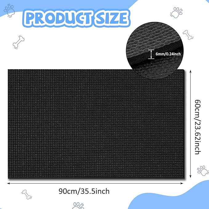 Nuanchu Extra Thick Grooming Table Mat Pad 36 x 24 x 0.24 Inches, Non-Slip PVC and Foam Pet Bathing Table Padded Mat for Grooming Pet Dogs Cat at Home(Black)