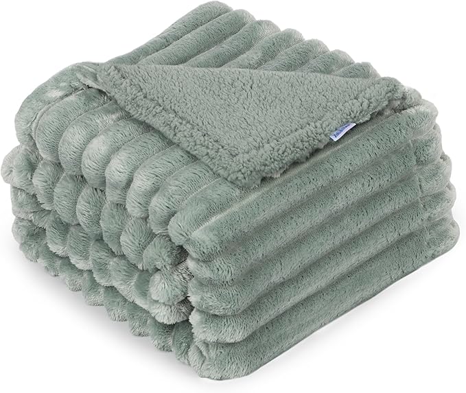 Waterproof Pet Blanket for Large Dogs & Cats - Reversible Calming Plush, Washable Furniture Cover for Couch, Bed, Car Seat, Blocks Leaks, Stains & Pet Fur (Green, 60"x80")