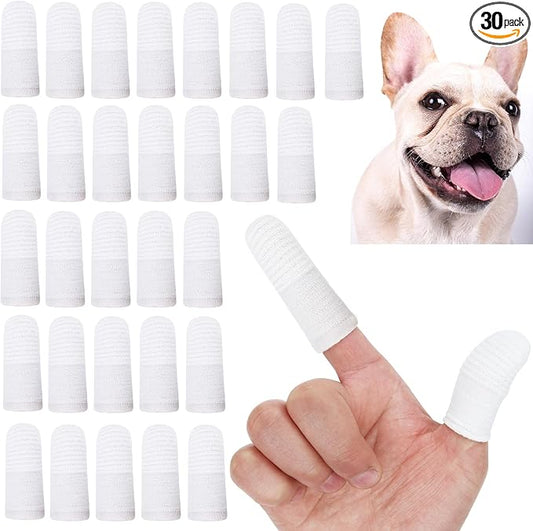 30 PCS Dog & Cat Toothbrush - Washable, Comfortable & Durable 2 Finger Toothbrush Set
