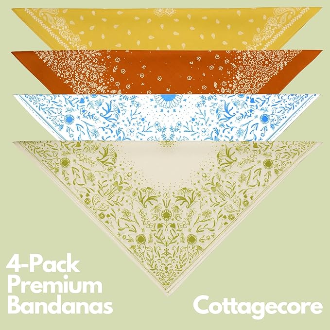 The Peacock Crew Premium Soft Cotton Bandanas Pack for Men and Women Paisley 22 x 22 inches