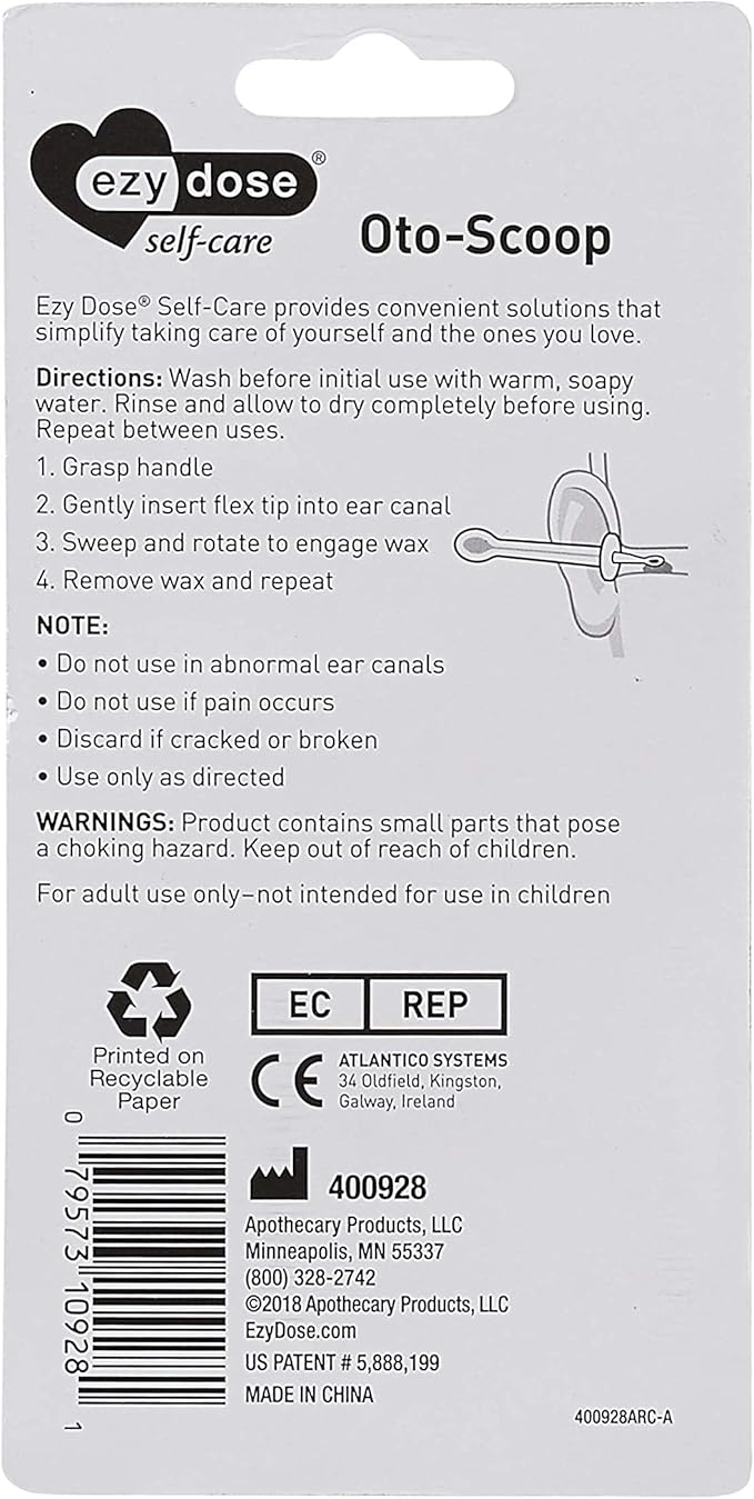 EZY DOSE Earwax Removal Tool, Gentle Ear Cleaning System with Flexible Oto-Scoop Tip, Safe & BPA-Free Cleaner for Adults & Kids, Easy-to-Use Hygiene Solution for Healthy Ears, White