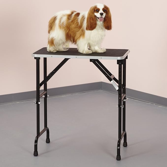 Master Equipment Adjustable Height Grooming Table, 36 by 24-Inch, Chrome,Black