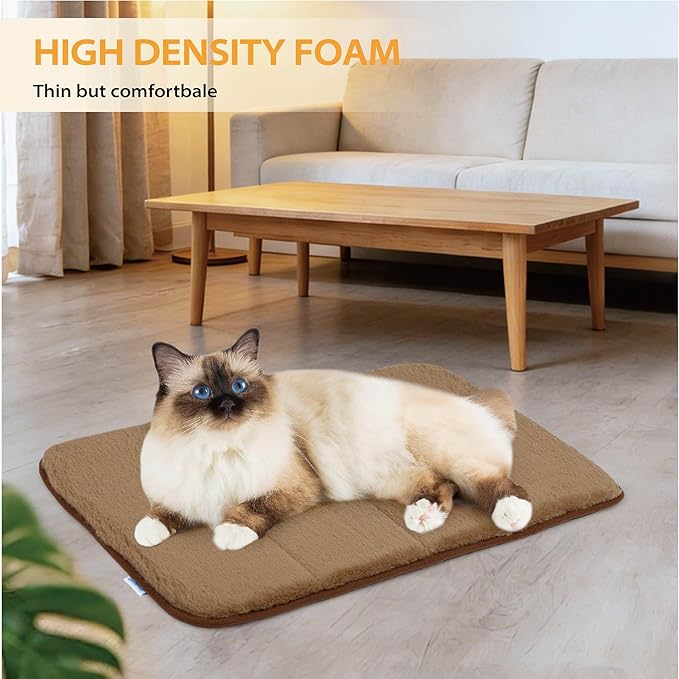 Dog Crate Pad for XX Large Dog - 47x29 Memory Foam Dog Bed, Washable & Anti-Slip Dog Bed Mat, Ultra Soft Kennel Pad for Dogs Cozy Sleeping Mat, Khaki