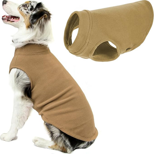Gooby - Stretch Fleece Vest, Pullover Fleece Vest Jacket Sweater for Dogs, Sand, 4X-Large