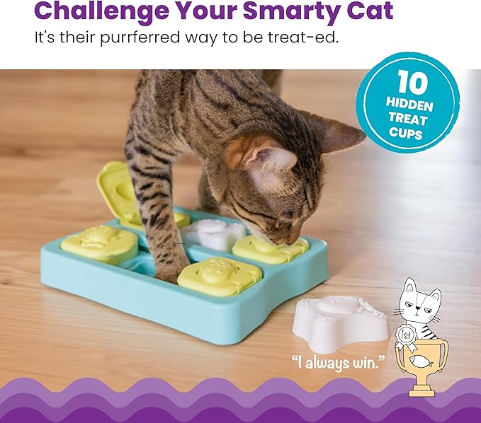Catstages Kitty Cube Interactive Treat Puzzle Cat Toy, Blue (Pack of 12)