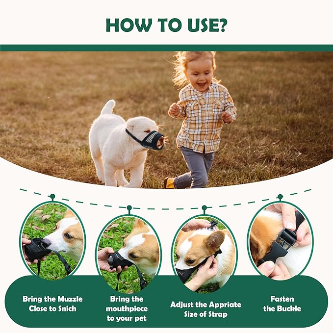 XL Dog Muzzle for Large Dogs – Breathable Air Mesh Muzzle for Large Sized Dog | Mussels for Dogs Grooming | Muzzles to Prevent Biting Barking Chewing | Allows Panting and Drinking